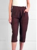Linen Feeling Cotton Capri Pants